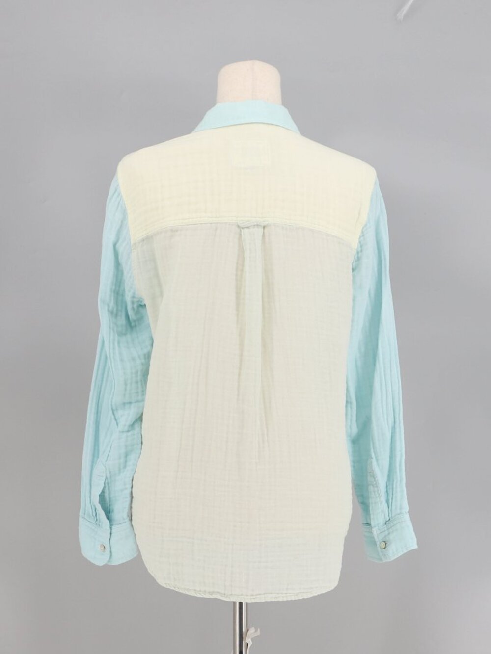 RAILS Ellis Mint Cotton Gauze Colorblock Button Down Shirt Size S - Picture 4 of 6